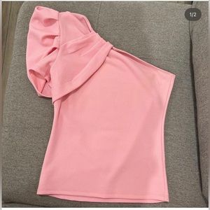 Pants Store One Shoulder Puff Top